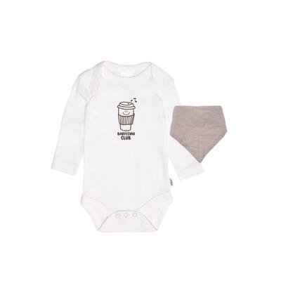 Erstausstattungspaket LILIPUT "Babyccino Club", Mädchen, Gr. 74/80, weiß (weiß, beige), 100% Baumwolle, KOB Set-Artikel Erstausstattungspaket, mit niedlichem Halstuch