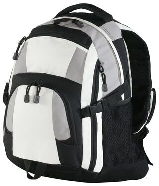 Port Authority BG77 Urban Backpack in Black/Light Gray/Stone size OSFA   Polyester Blend