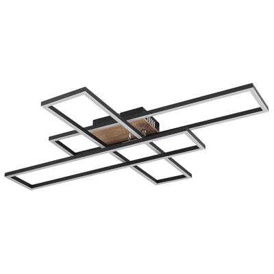 GLOBO LIGHTING LED Deckenleuchte "DAKARI", bunt (schwarz, natur), 1 Stk., Leuchten, Deckenlampe, beweglich, Wohnzimmer, Schlafzimmer, LED Deckenleuchte