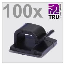 TRU COMPONENTS T24CA020 Kabelclip selbstklebend TC-12888436 Bündel-Ø-Bereich 1 bis 7 mm Schwarz 100 St.