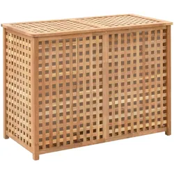 vidaXL Wäschekorb 87,5x46x67 cm Massivholz Walnussholz