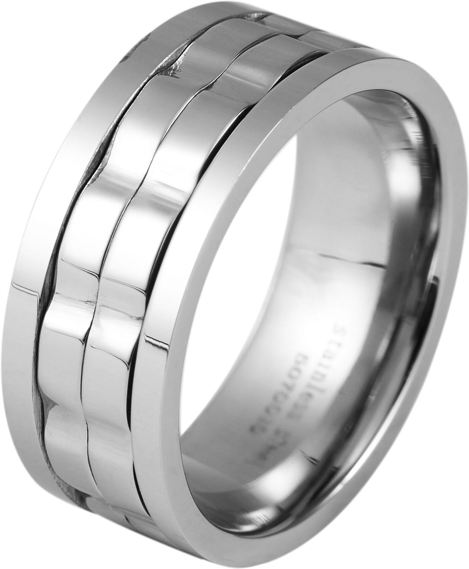 Fingerring AKZENT "Milos, langlebig" Gr. 70, silber (silberfarbig), Fingerringe, Herren, 70, Edelstahl, Fingerring