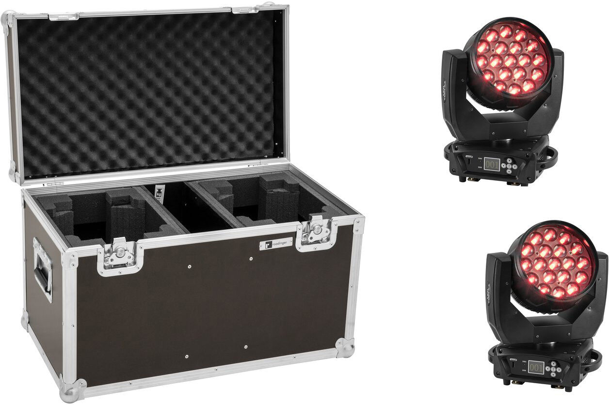 EuroLite Set 2x Led Tmh-X4 Moving-Head Wash Zoom + Case