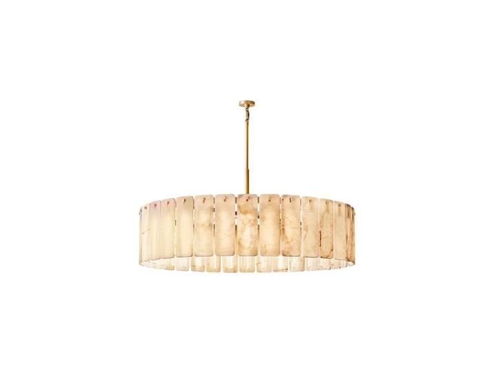 Lustre LED Dimmable en Marbre Naturel Style Rétro Américain, Suspension Alabastro, Luminaire pour Salon
