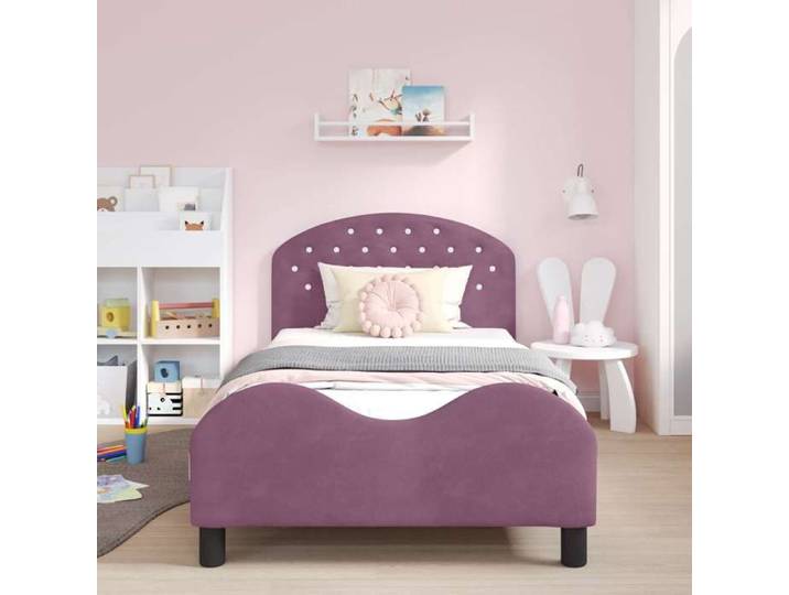 1 Place - Cadre de lit simple avec Tête de lit - VIDAXL - pour enfants - Cadre de lit simple - VIDAXL - avec tête de lit Violet 90x1