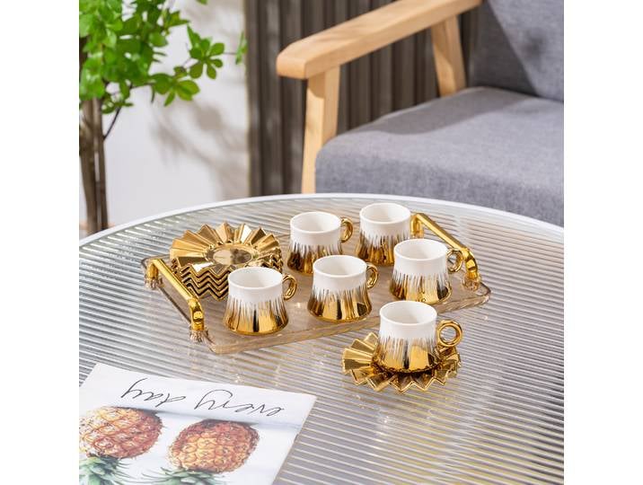 Ensemble de tasses à expresso en porcelaine, Design arabe, 6 pièces, 90Ml, tasses à café réutilisables en céramique, ensemble de soucoupes