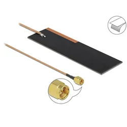 DELOCK LPWAN Antenne SMA Stecker 1 - 2 dBi RG-178 1 m PCB