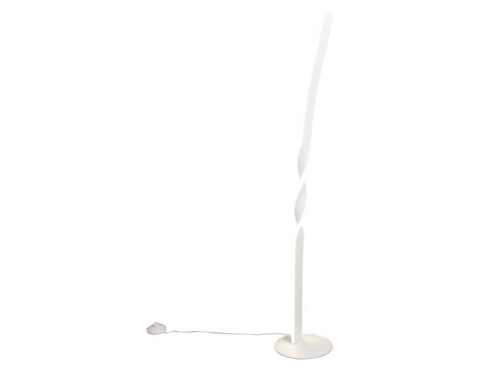 Lampadaire LED\, métal\, blanc mat\, interrupteur au pied\, H 110 cm