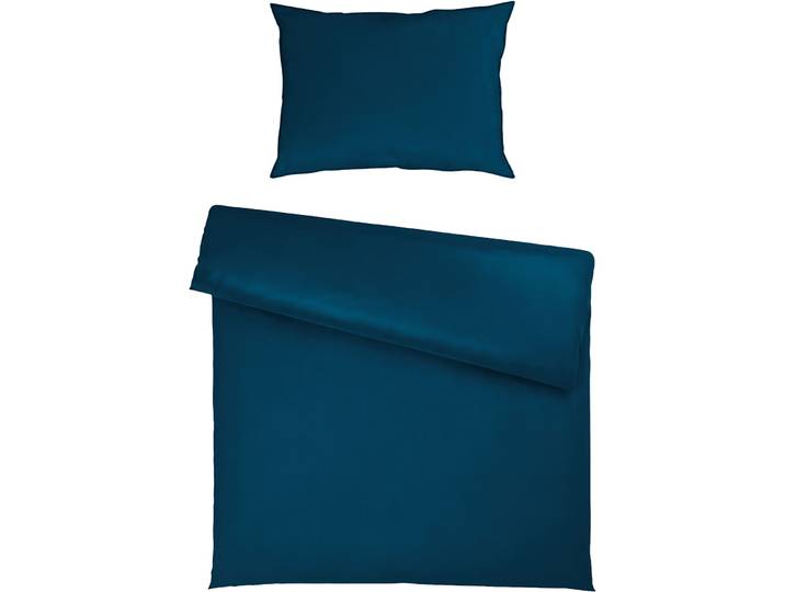 Bettgarnitur Tara 160x210+65x100cm blau - Material: 50% Baumwolle / 50% TENCEL™ Lyocell