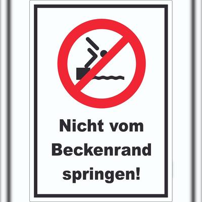 HB-Druck Nicht vom Beckenrand springen Aufkleber A1 (594x841mm)