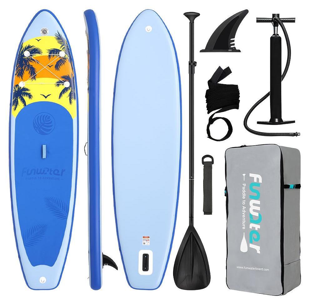 Aufblasbares Paddleboard - SUP-Board - Stand-Up-Paddle - Aufblasbares Board - Paddelsurf - Hellblau