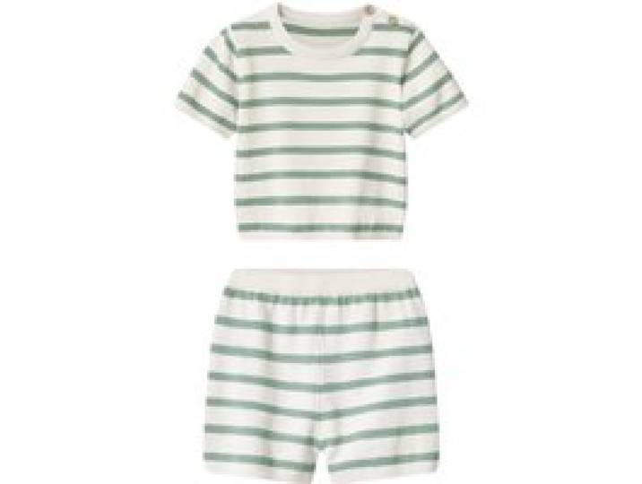 LUPILU® Ensemble en maille bébé (blanc/vert, 12-24 mois)