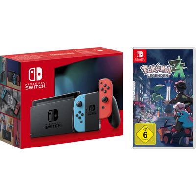NINTENDO SWITCH Konsolen-Set "Switch + Pokemon-Legenden: Z-A", bunt (neonrot, neonblau), B:23,9cm H:10,2cm T:1,39cm, Spielekonsolen, Switch r/b neon + Pokemon-Legenden: Z-A
