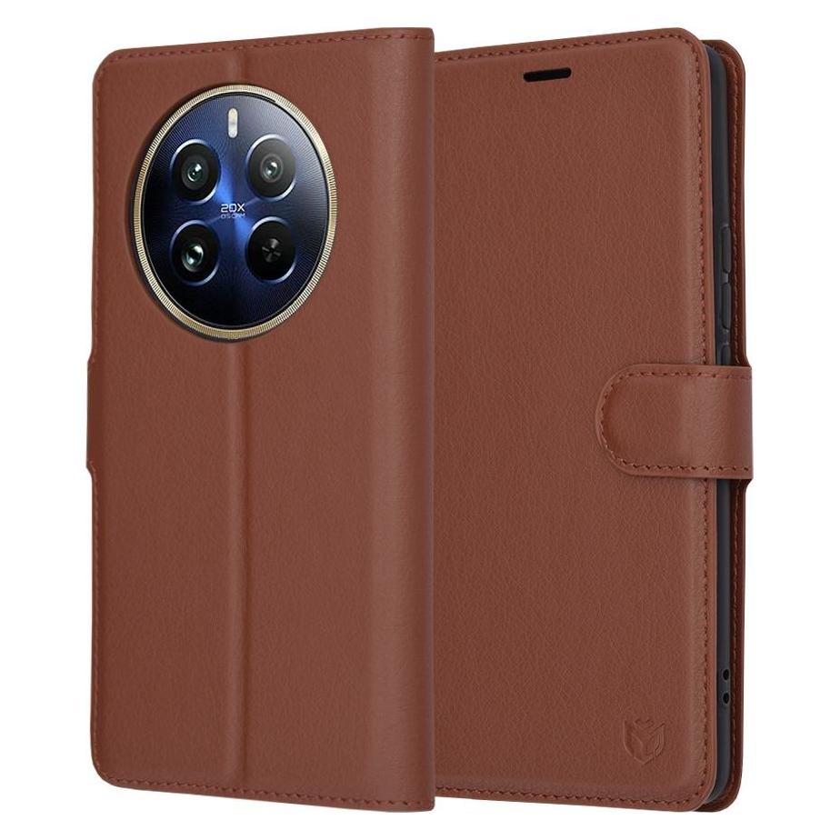 Techsuit - Leather Folio - Realme 12 Pro / 12 Pro+ - Brown (Realme 12 Pro+) (56347692)