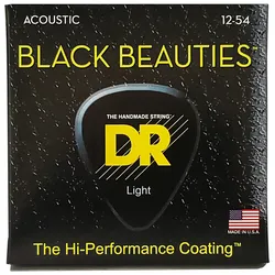DR Strings Black Beauties BKA-12 Phosphor Bronze Light .012-.054 - Saiten Westerngitarre