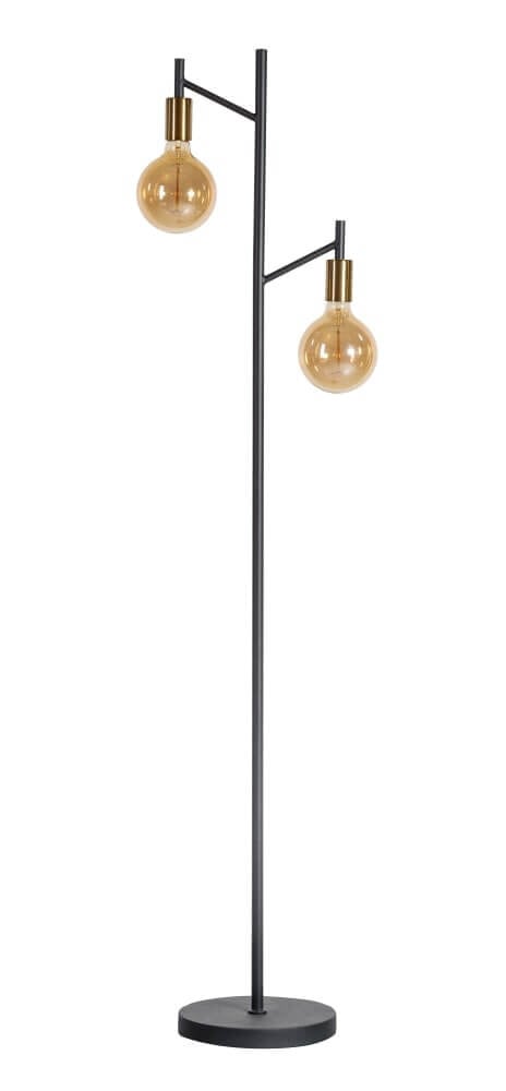 ETH Design leeslamp Tree vloerlamp zwart met transparant glas