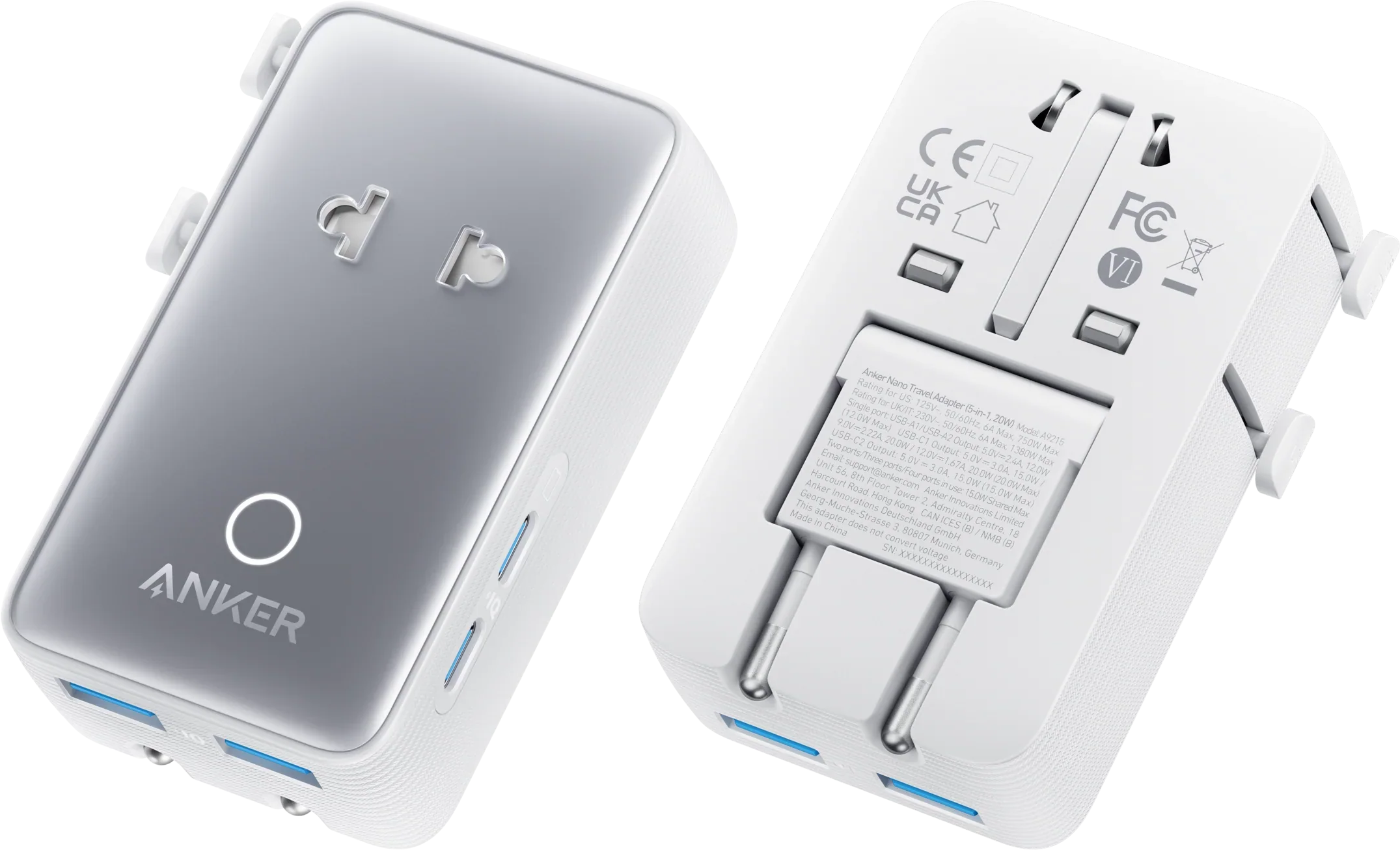 eufy Anker Nano Reiseadapter (5-in-1, 20W) Schwarz