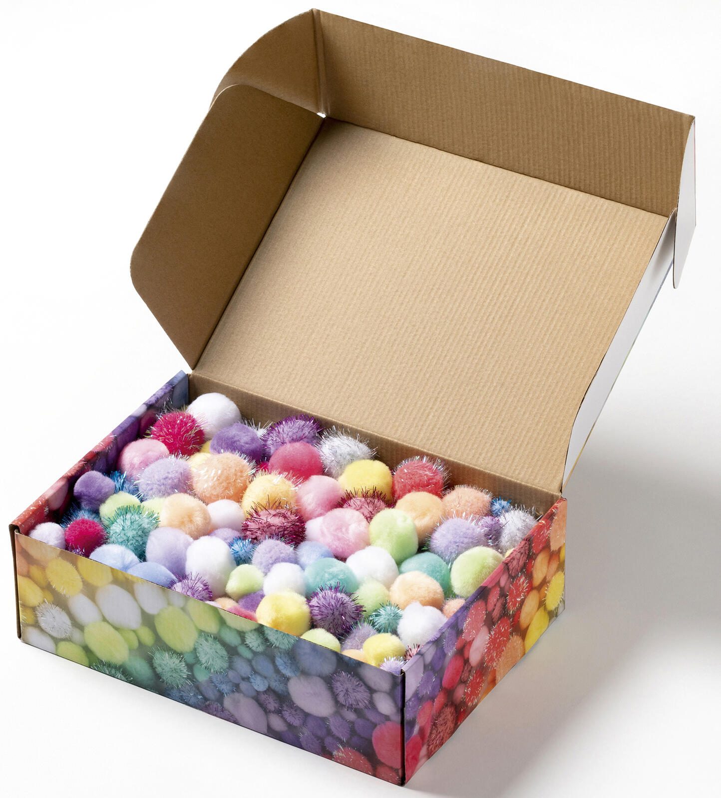 folia Pompons farbsortiert Jumbo Pastell Ø 1,5 - 4,0 cm, 900 St. 50349