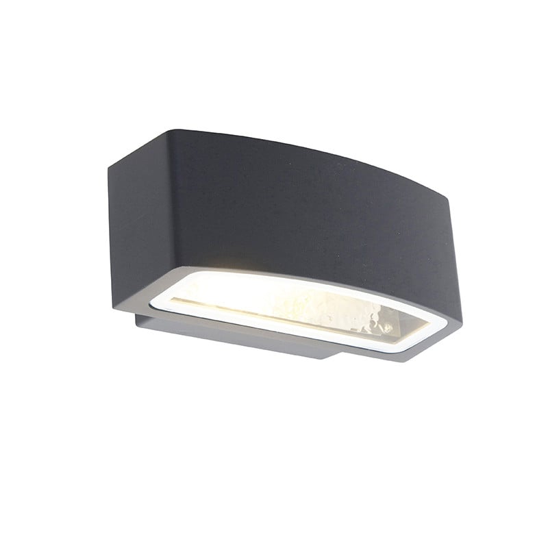 Qazqa Moderne Buitenwandlamp Grijs Aluminium IP44 Up-and-Down Effect