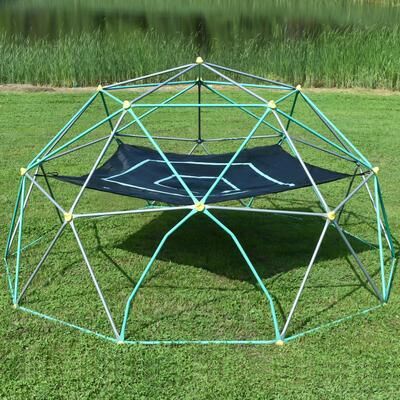 CARMORICO 12ft Geometric Dome Climber Play Center with Hammock