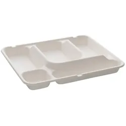 MONOUSO - Tablett Zuckerrohr 5-Geteilt 30x24x4cm (200 Stück)