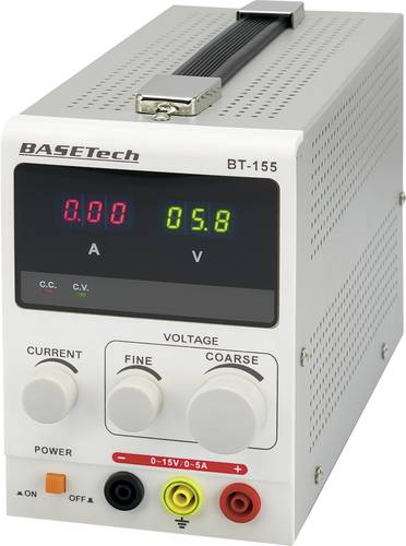 Basetech BT-155 Labornetzgerät, einstellbar 0 - 15 0 - 5A 75W Anzahl Ausgänge 1 x
