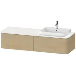 Duravit Happy D.2 Plus Waschtisch-Unterschrank HP4944R7171 160x55cm, 2 Auszüge, für Aufsatzbecken, Becken rechts, mediterrane Eiche