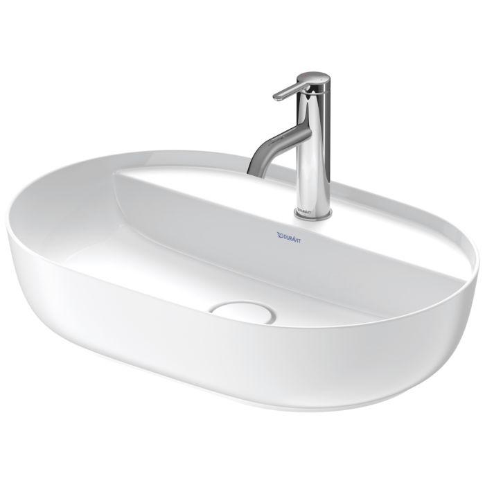 Duravit Luv Aufsatzwaschtisch 0380602600 weiß/weiß Seidenmatt, geschliffen, mit Hahnloch