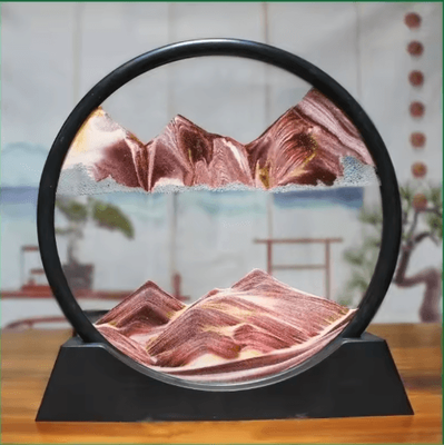 Inspire Picks OceanFlow 3D Moving Sand Art Picture Round Glass Sandscape Decor coffee