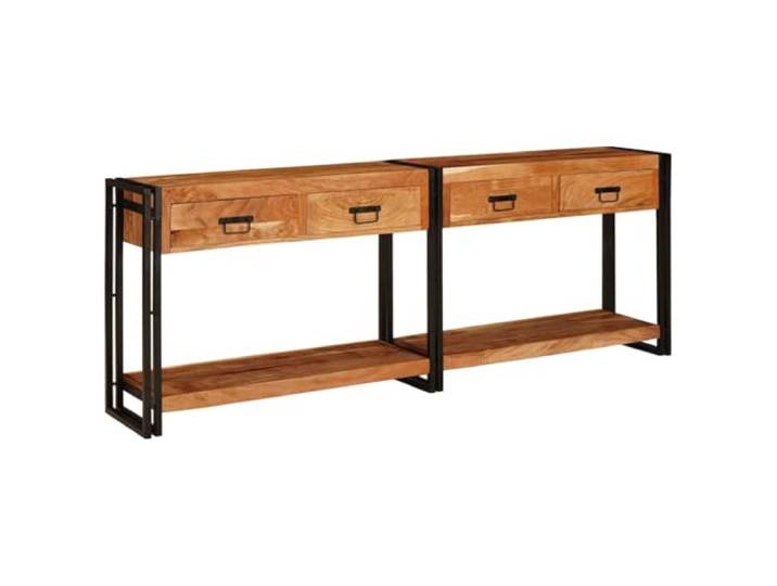 HKTMGDNG Konsolentisch 2er Set Massivholz Akazie Braun 200x33x75 cm Vielseitiger Beistelltisch mit Schubladen und Ablagen für Flur, Schlafzimmer und Wohnzimmer aus robustem Echtholz.
