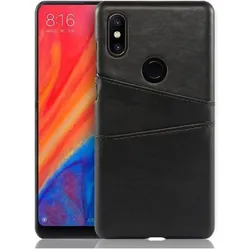 Screenguard Xiaomi Mi Mix 2S CardCaddy Leder Backcase mit Kartenfächern (Xiaomi Mi Mix 2S), Smartphone Hülle, Schwarz