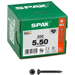 SPAX® Universalschrauben T20 5x50 schwarz 200 St.