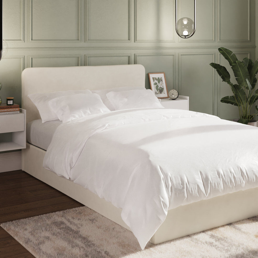 17 Stories Chiswick Lift Up Storage Ottoman Bed Natural Double