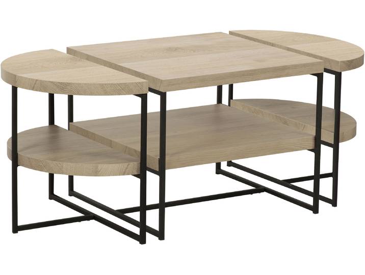 Couchtisch OMG DESIGN Cubik-1 , braun (fresh oak, schwarz, fresh oak), B:120,4cm H:45cm T:60,4cm, Tische, Couchtisch