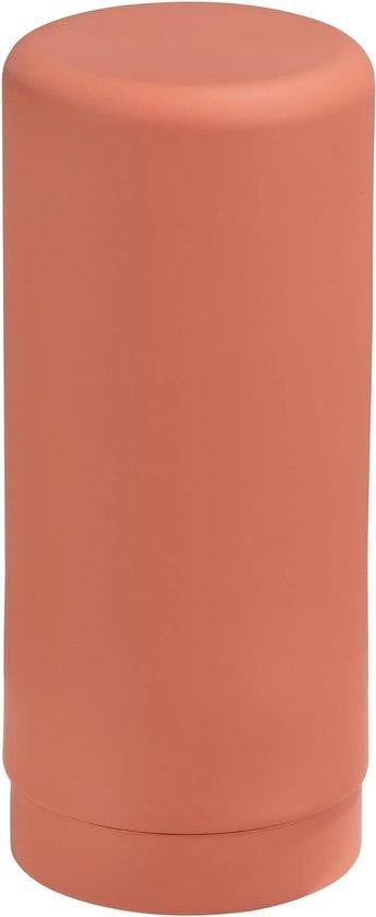 Wenko Easy Squeez-e afwasmiddeldispenser, navulbare en lekvrije siliconen dispenser, 250 ml, 6 x 14 cm, baksteenrood