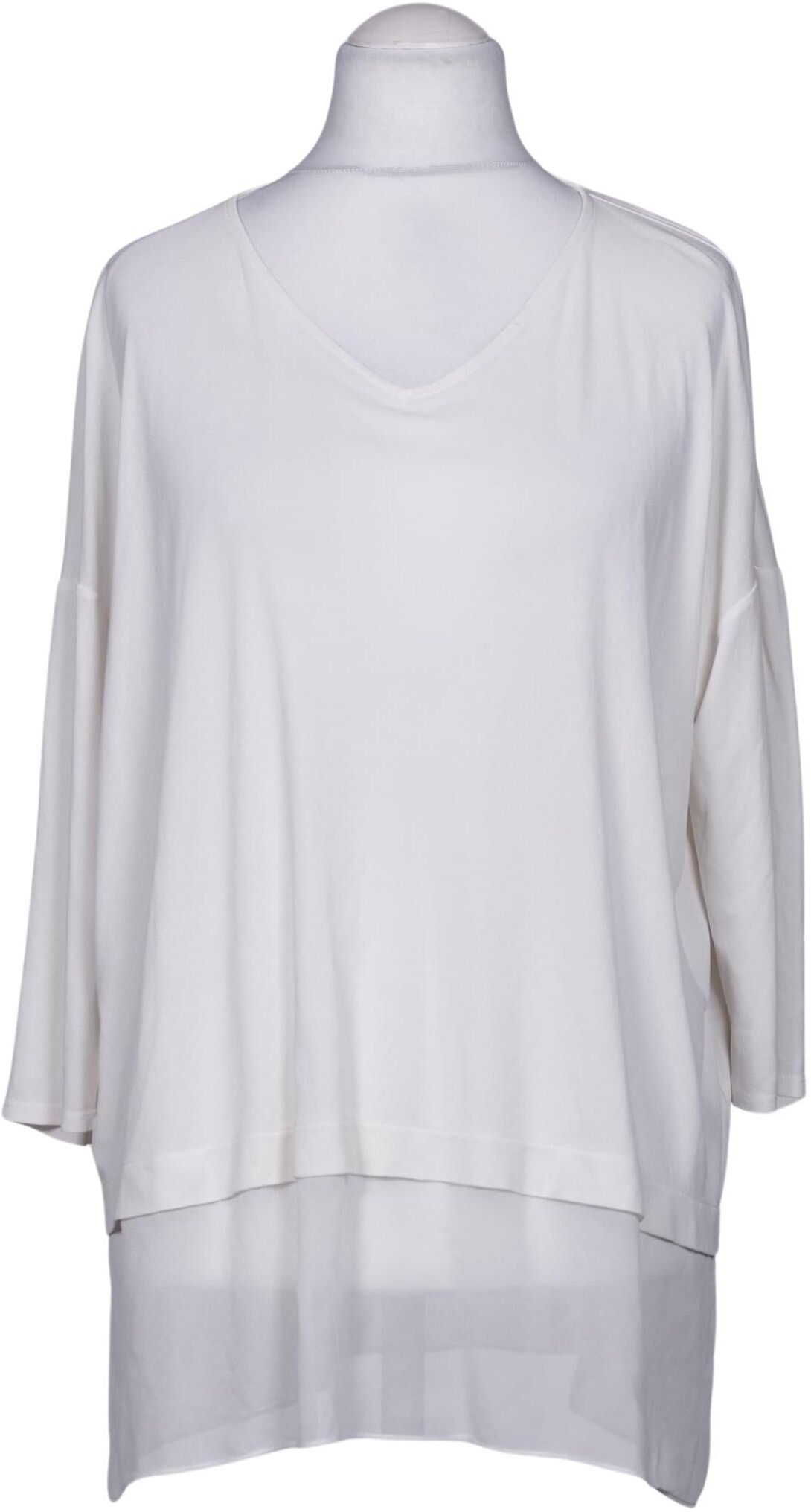 Eileen Fisher Damen Bluse, Weiß, Gr. L, Seide - Second Hand