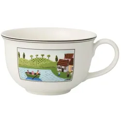 CAFÉ AU LAIT OBERTASSE Charm & Breakfast Design Naif weiß-bunt 500 ml