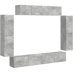 Helloshop26 - Modernes modulares TV-Wandmöbel 98 x 31 x 29,5 cm großzügiger Stauraum zeitgemäßes Design graue Betonoptik 02_0056202