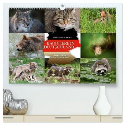 Emotionale Momente: Raubtiere in Deutschland (hochwertiger Premium Wandkalender 2027 DIN A2 quer), Kunstdruck in Hochglanz