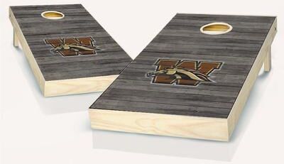 Skip's Garage Western Michigan Broncos Distressed Outdoor Cornhole Board Set