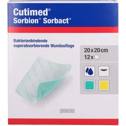 Cutimed Sorbion Sorbact Wundauflage 20x20 cm 12 ST