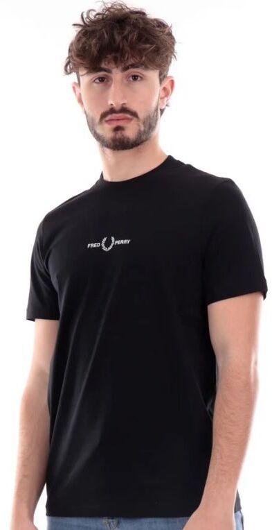 Camiseta Fred Perry Embroidered Hombre Negro S