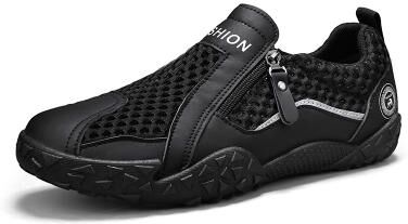 LightInthebox Men's Outdoor Hiking Shoes – Breathable Zip-Up Walking Sneakers, Lightweight Adventure Footwear for Hiking, Camping, Travel and Everyday Wear