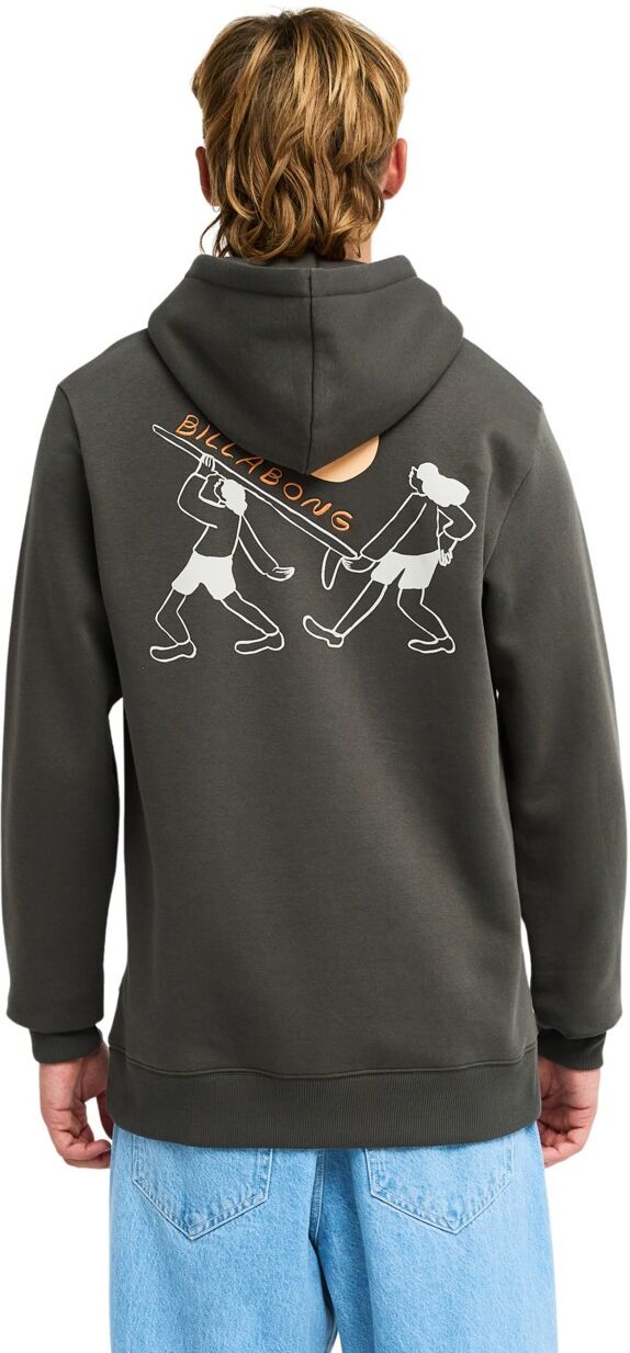 Hoodie BILLABONG "Ty Williams Droppin", Herren, Gr. M, grau (raven), Obermaterial: 55% Baumwolle, 25% Baumwolle, 20% Polyester., Sweatshirts Hoodie raven M