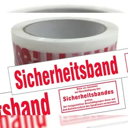 VEPATIM 36x Packband Klebeband 50mmx66m low noise weiß-transparent mit Aufdruck SICHERHEITSBAND