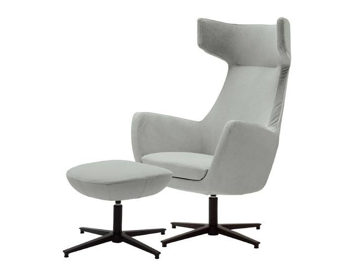 Fauteuil lounge LUZO Gris Velours Vaia 76 x 117 x 74cm