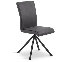 2er-Set Stuhl Milano Mikrofaser Schwarz Carbon