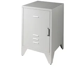 NACHTKOMMODE Kay 40x40x60 Industrial Design aus Metall Grau