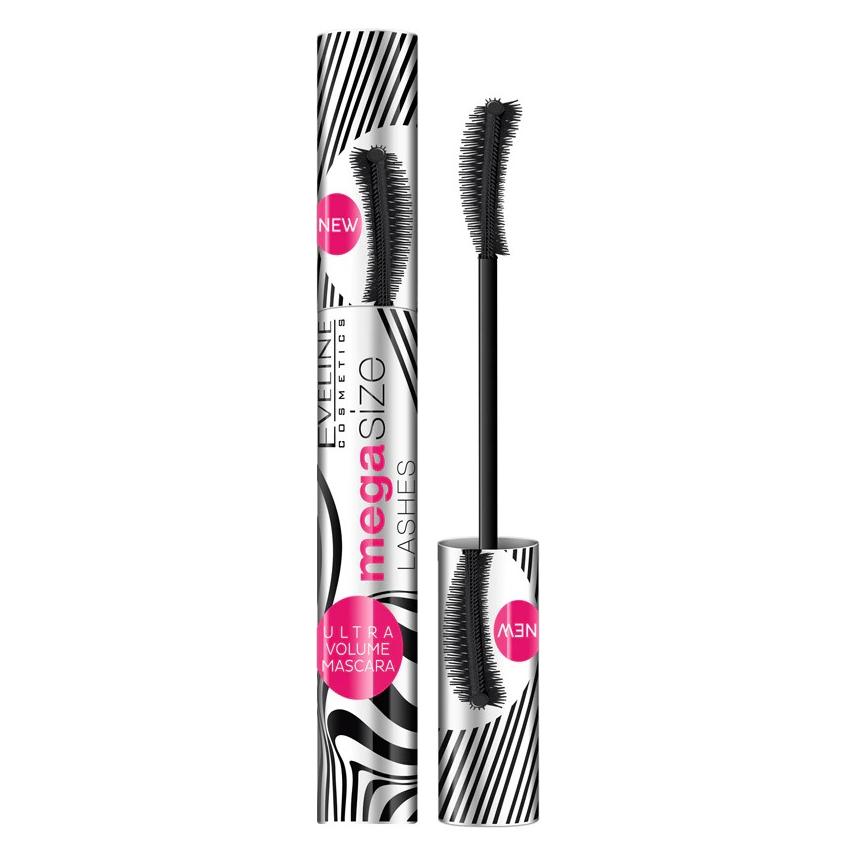Eveline Mega Size Lashes Mascara pogrubiająco-wydłużający tusz do rzęs 10ml (5907609389190)