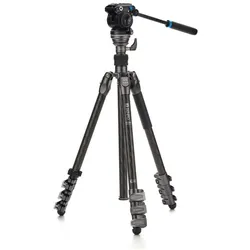 Benro FRHN14CFS2PRO Video Stativ Kit (Carbon), Stativ, Grau, Silber, Schwarz